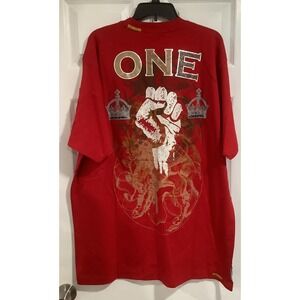 Vntg Ablanche Red One Nation Heavy Cotton Graphic Shirt Men's sz 5XL